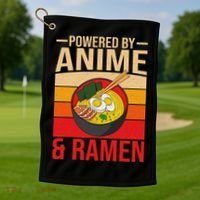 Powered By Anime And Ramen Love Noodles Women Golf Towel thumb 1