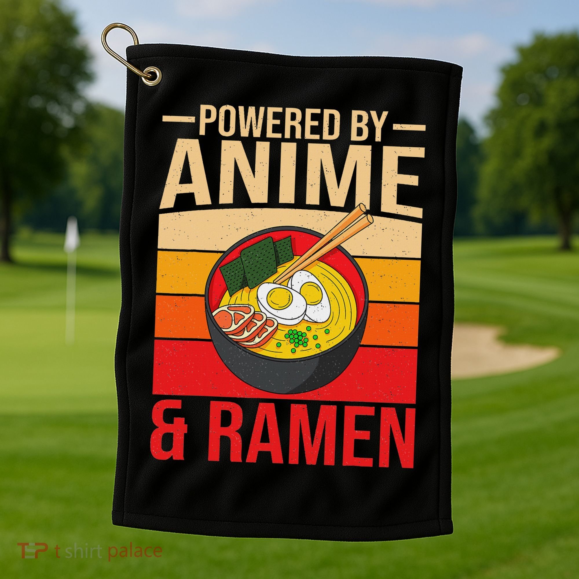 Powered By Anime And Ramen Love Noodles Women Golf Towel