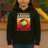 Powered By Anime And Ramen Love Noodles Women Kids Hoodie thumb 3