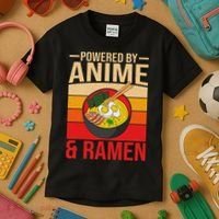 Powered By Anime And Ramen Love Noodles Women Kids T-Shirt thumb 3