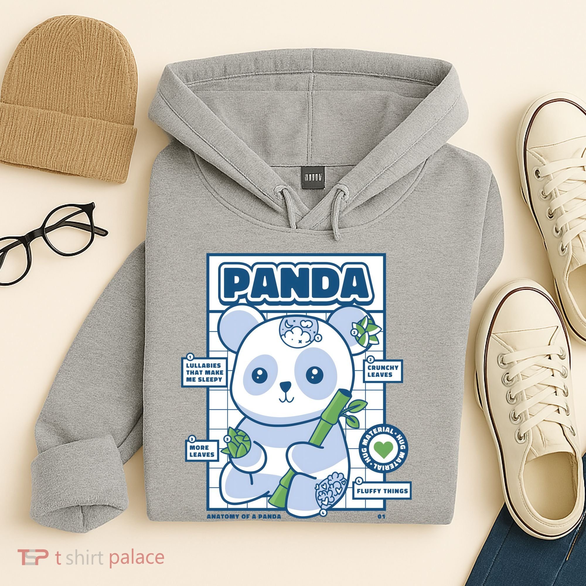 Panda Bear Animal Anatomy Hoodie