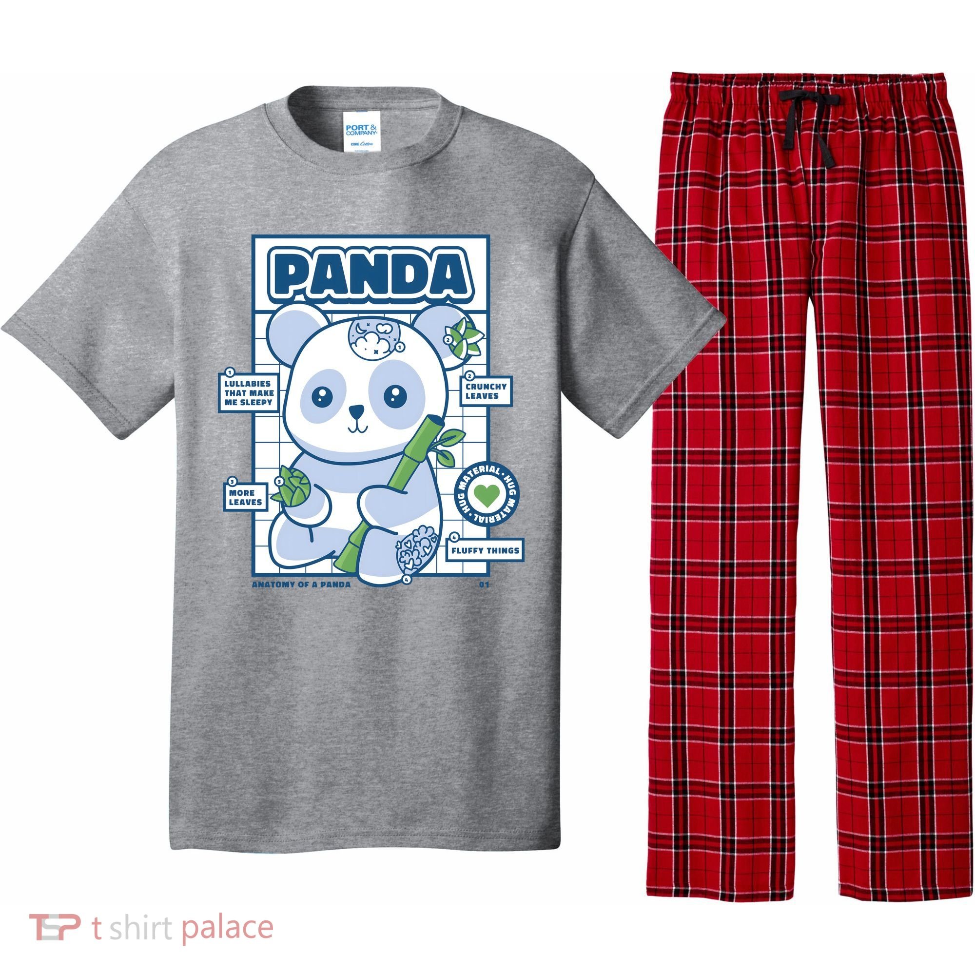 Panda Bear Animal Anatomy Pajama Set