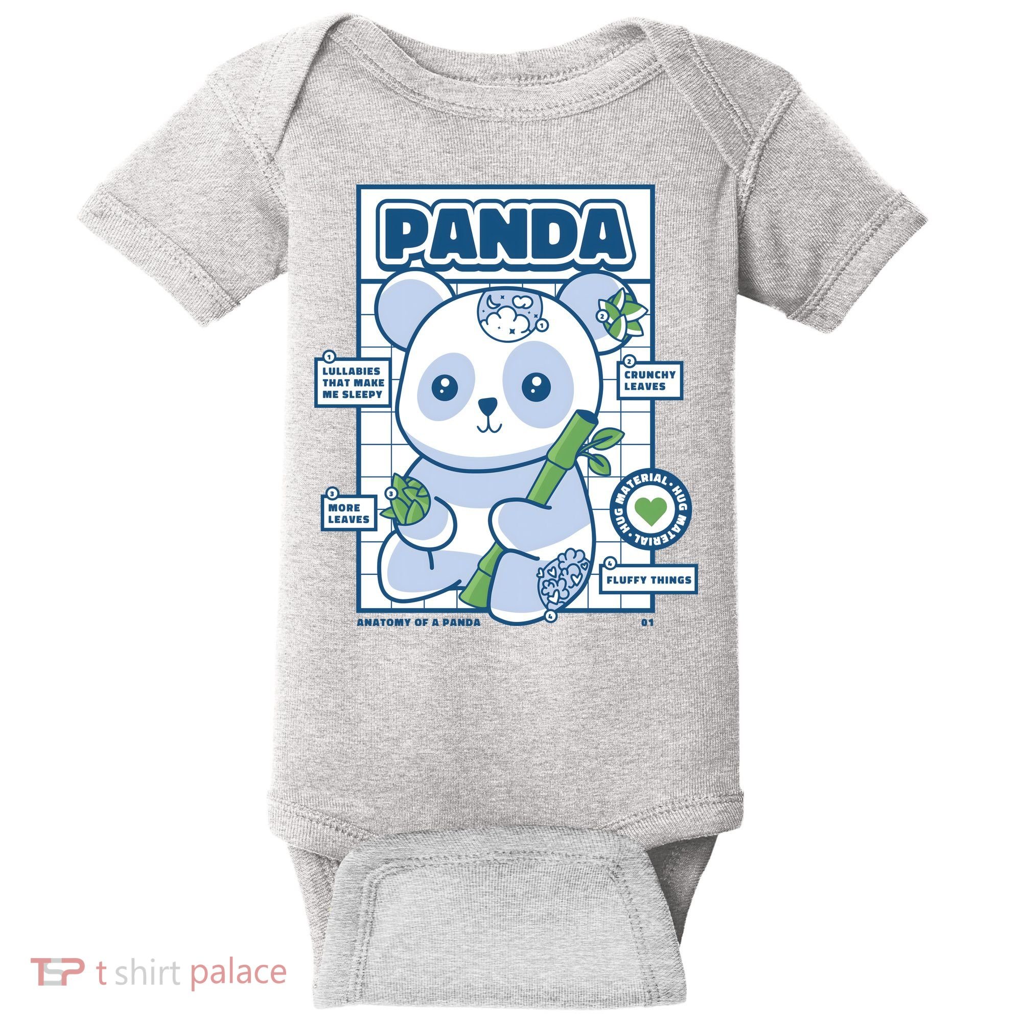 Panda Bear Animal Anatomy Baby Bodysuit