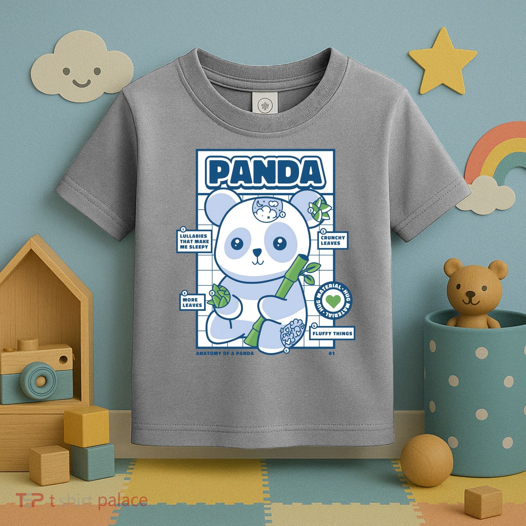 Panda Bear Animal Anatomy Toddler T-Shirt