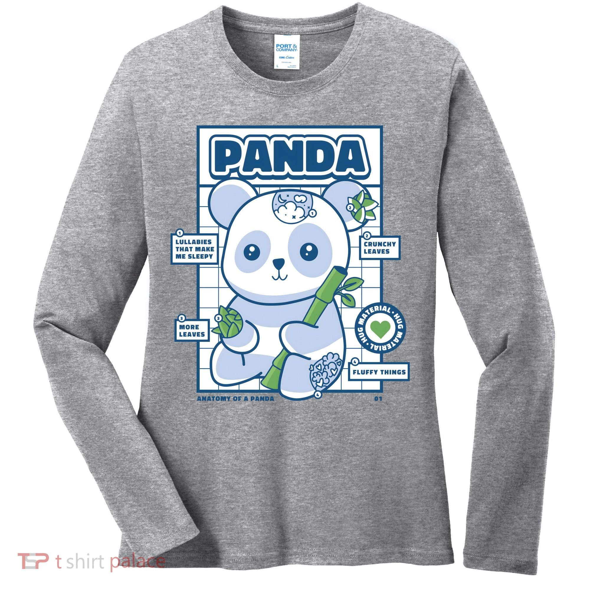 Panda Bear Animal Anatomy Women's Long Sleeve Shirt
