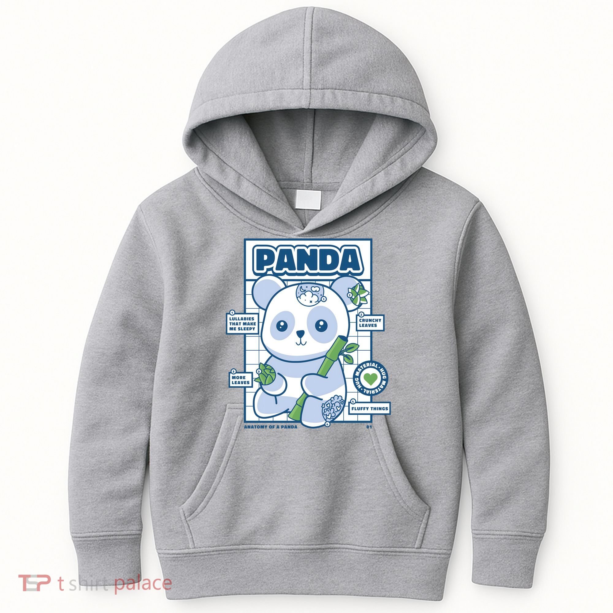 Panda Bear Animal Anatomy Kids Hoodie