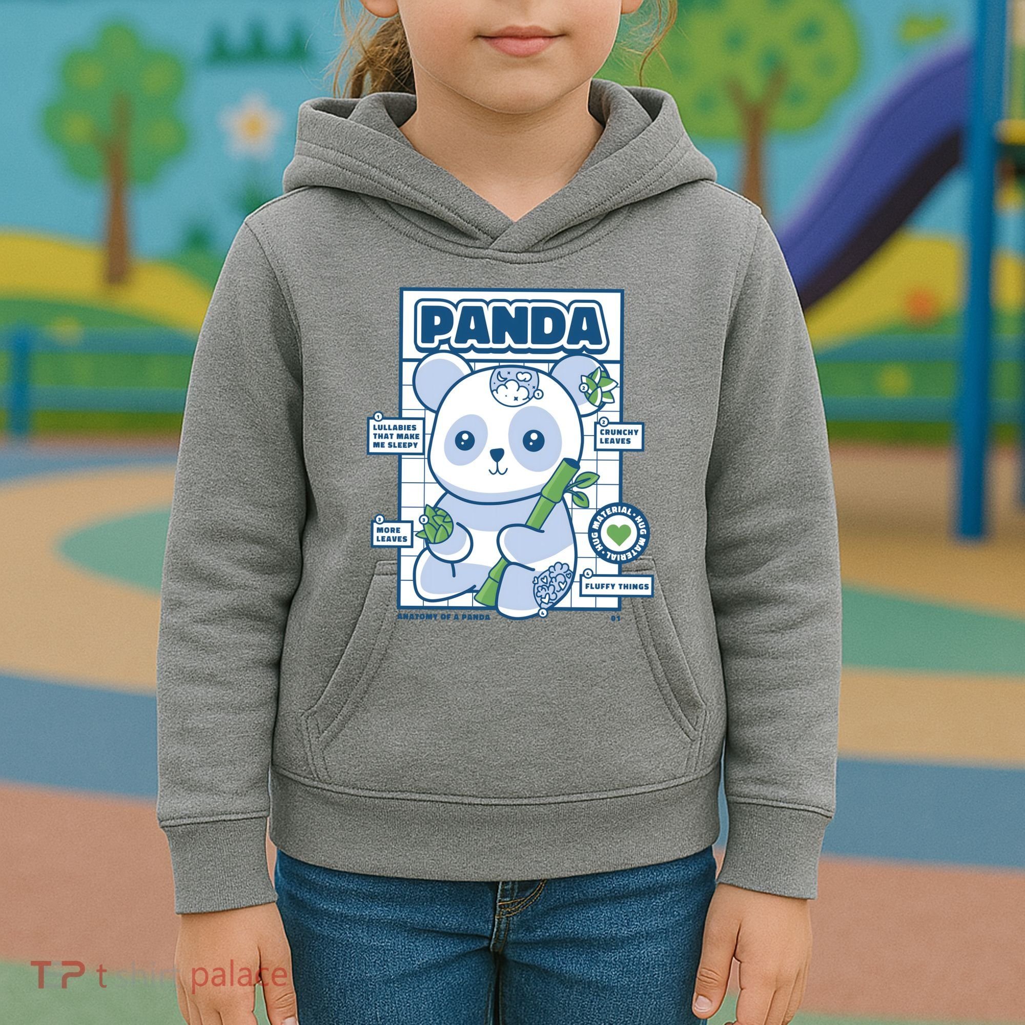 Panda Bear Animal Anatomy Kids Hoodie