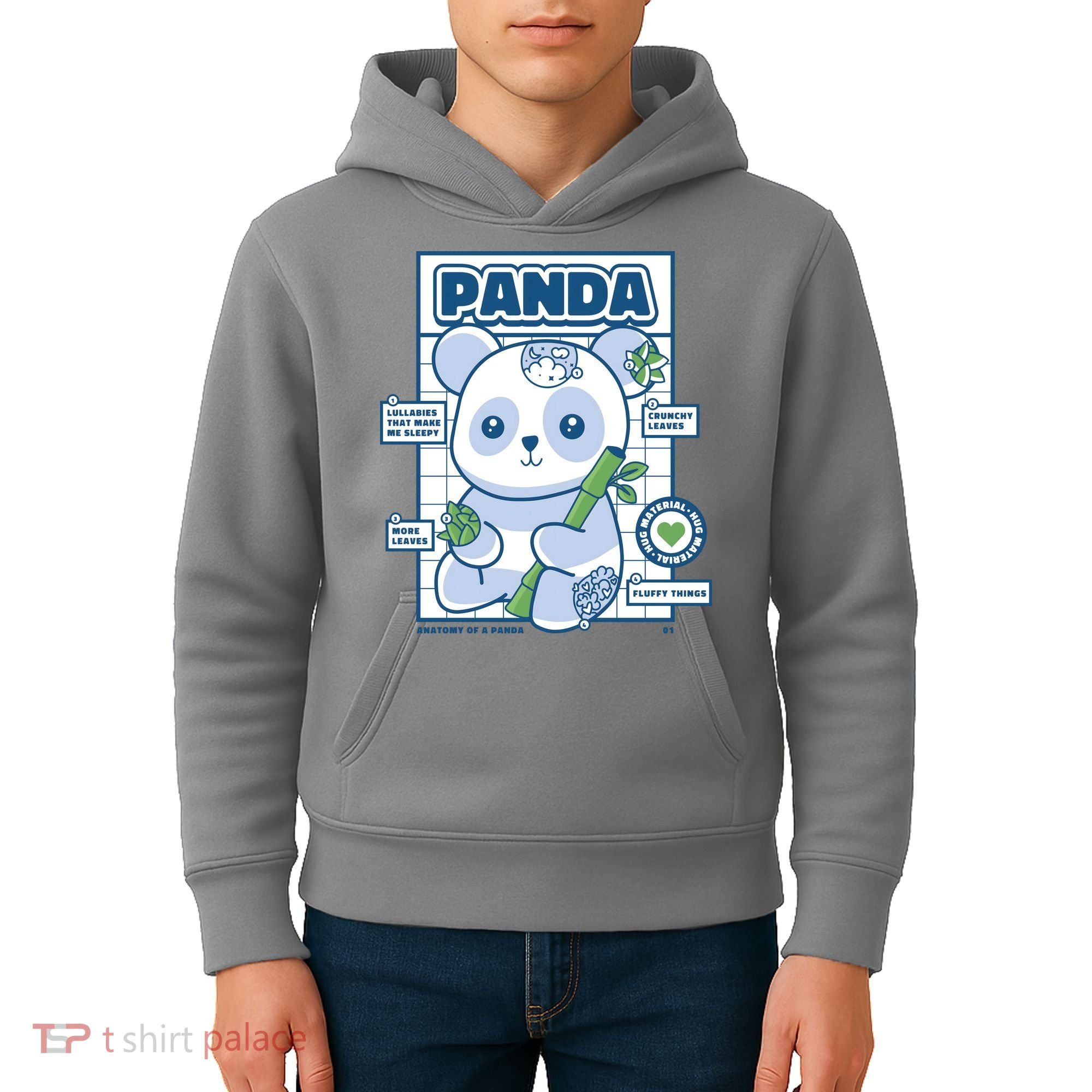 Panda Bear Animal Anatomy Kids Hoodie