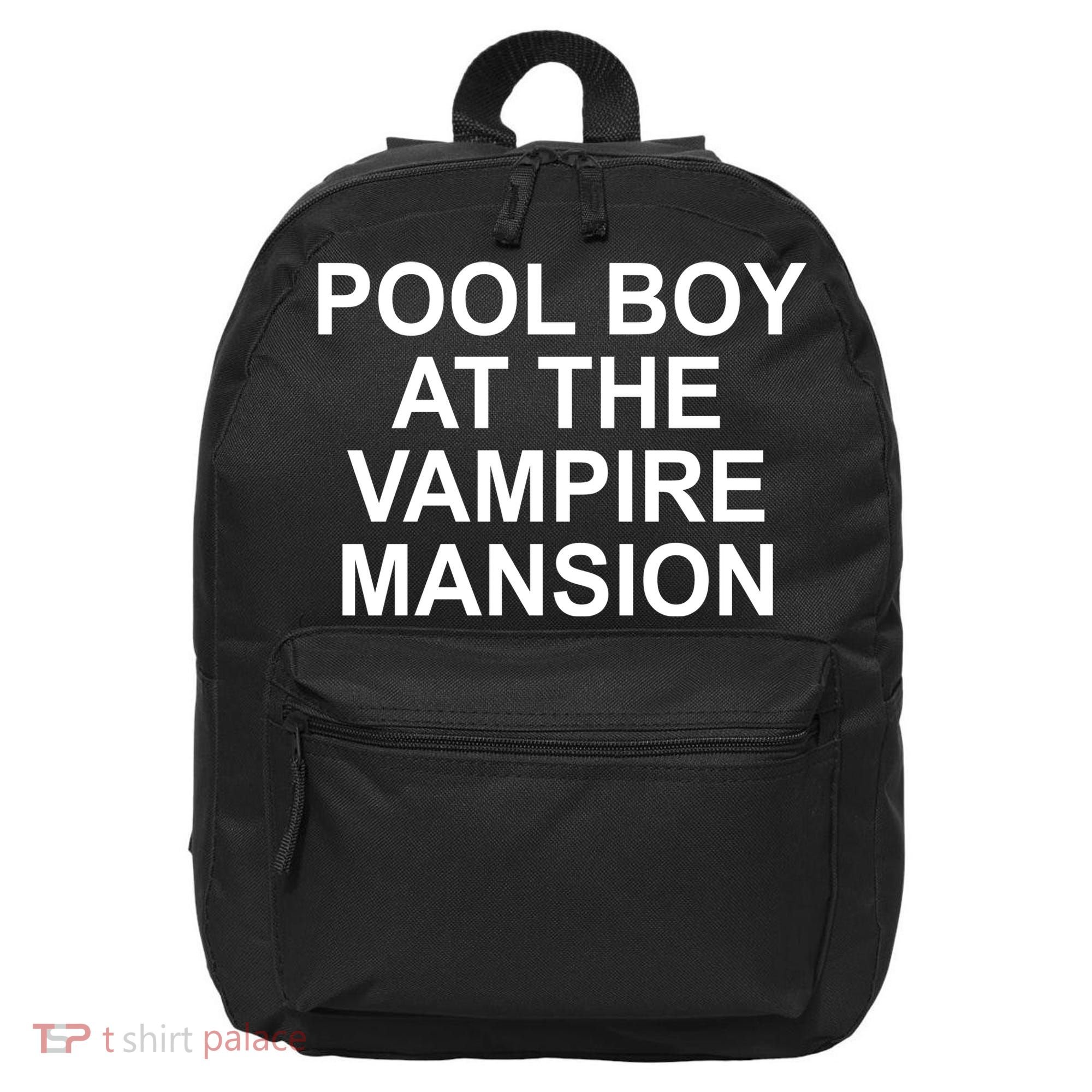 Pool Boy At The Vampire Mansion 16 in Basic Backpack