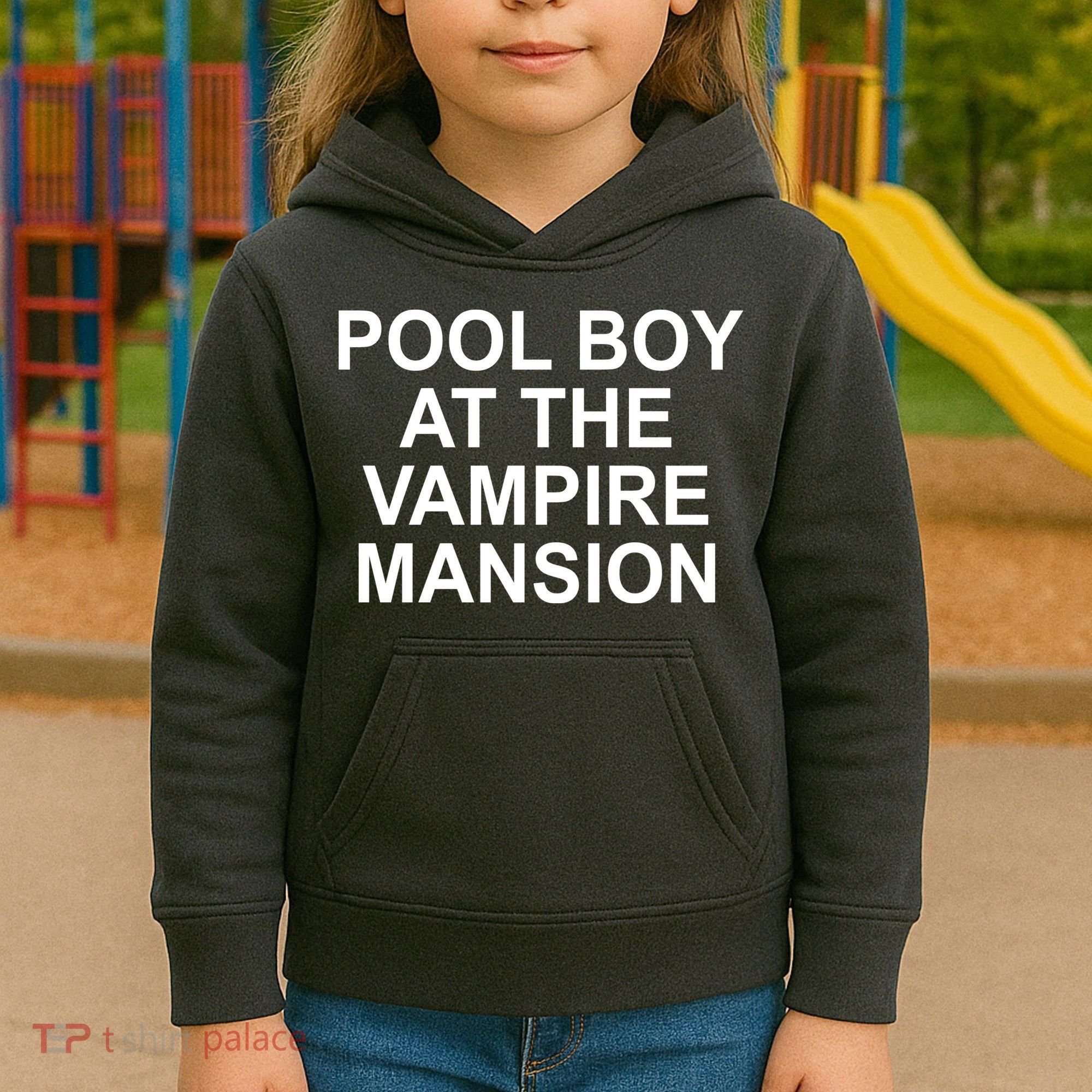 Pool Boy At The Vampire Mansion Kids Hoodie