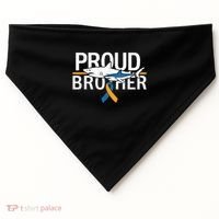 Proud Brother Autism Awareness Shark Support Ribbon USA-Made Doggie Bandana thumb 0