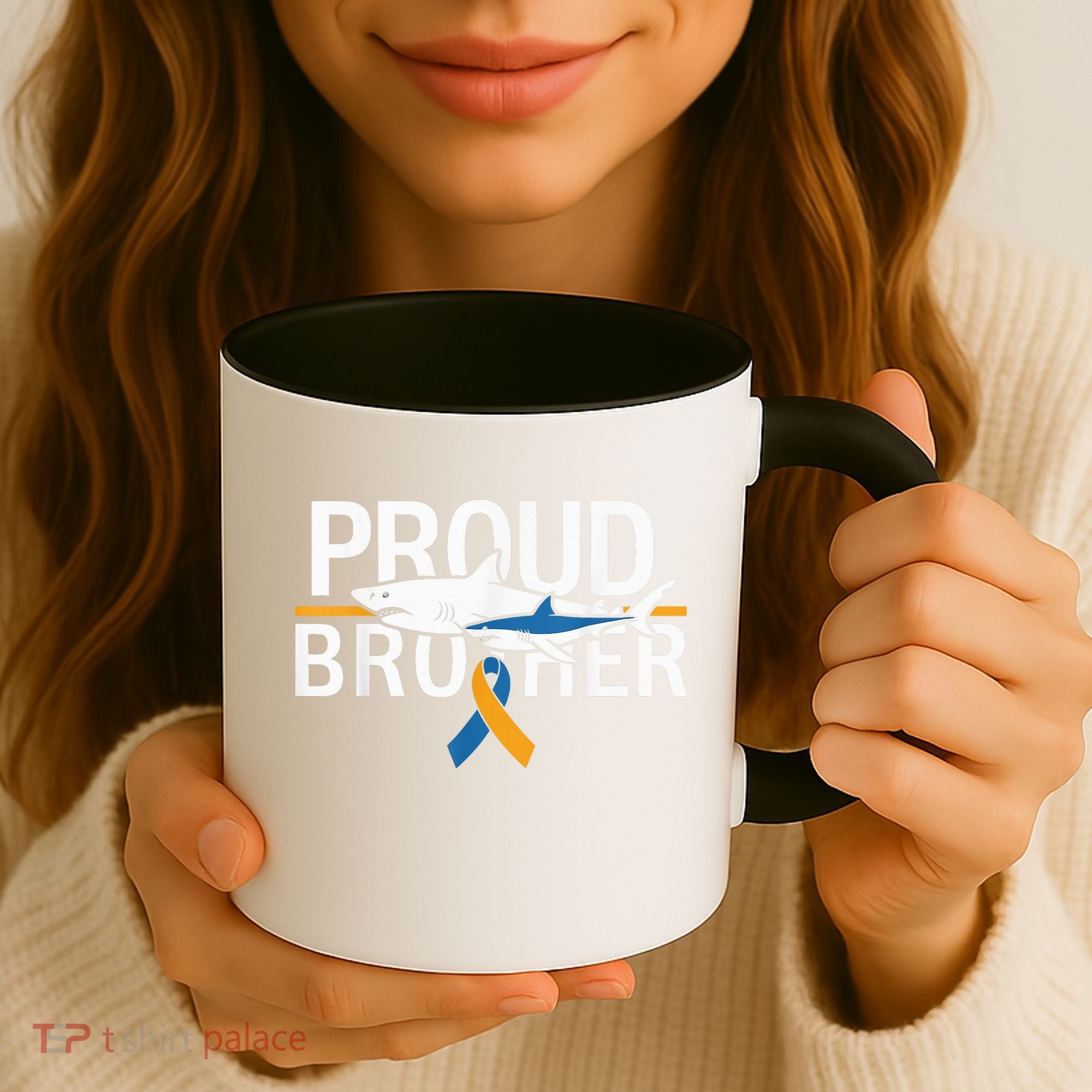 Proud Brother Autism Awareness Shark Support Ribbon Coffee Mug