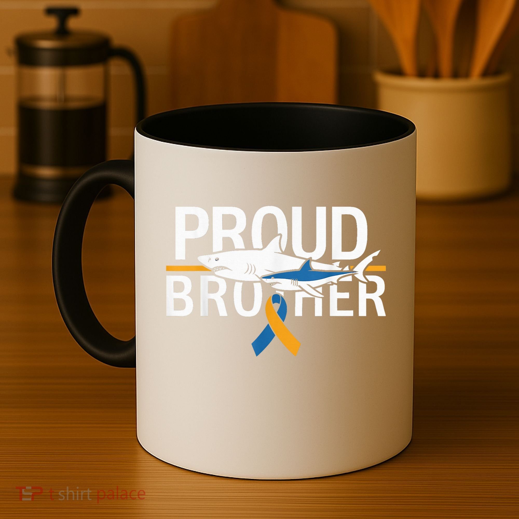 Proud Brother Autism Awareness Shark Support Ribbon Coffee Mug