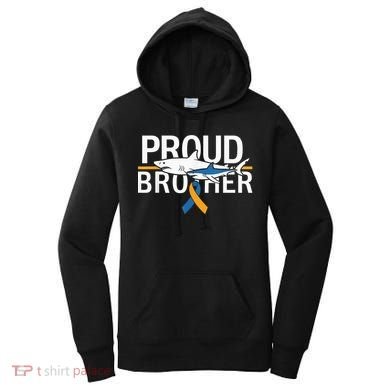 Proud Brother Autism Awareness Shark Support Ribbon Women's Hoodie