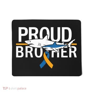 Proud Brother Autism Awareness Shark Support Ribbon Mousepad