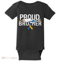 Proud Brother Autism Awareness Shark Support Ribbon Baby Bodysuit thumb 0