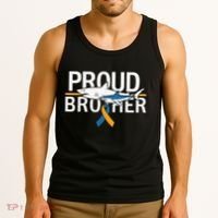 Proud Brother Autism Awareness Shark Support Ribbon Tank Top thumb 3