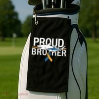 Proud Brother Autism Awareness Shark Support Ribbon Golf Towel thumb 2