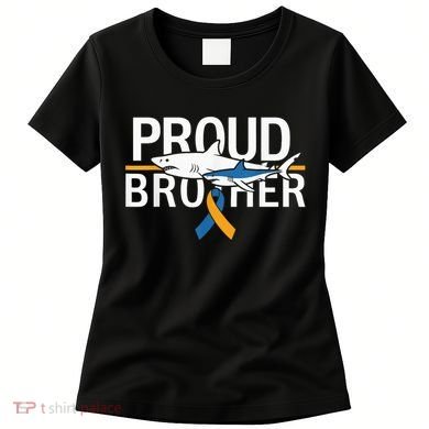 Proud Brother Autism Awareness Shark Support Ribbon Women's T-Shirt