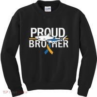 Proud Brother Autism Awareness Shark Support Ribbon Kids Sweatshirt thumb 0
