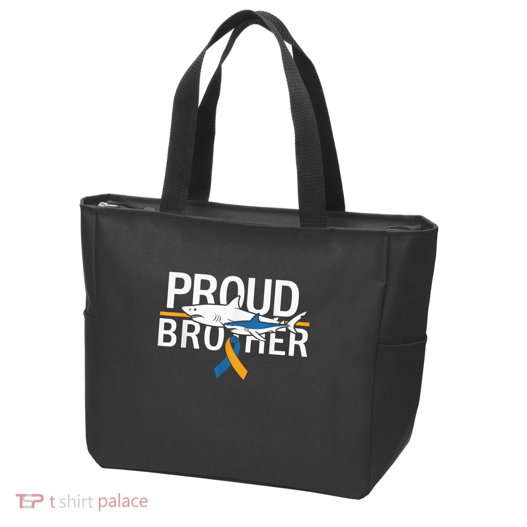 Proud Brother Autism Awareness Shark Support Ribbon Tote Bag