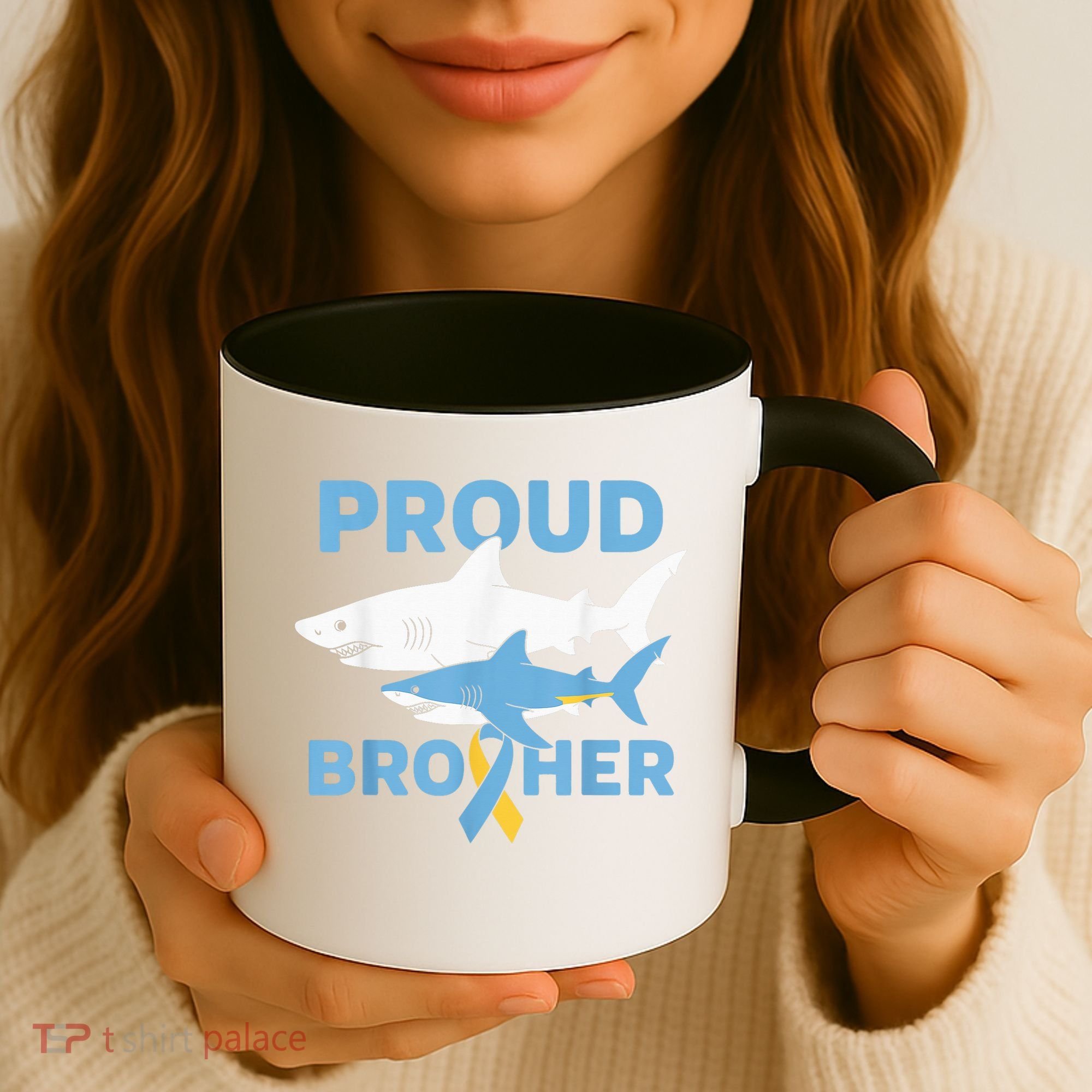 Proud Brother Autism Awareness Shark Support Ribbon Coffee Mug