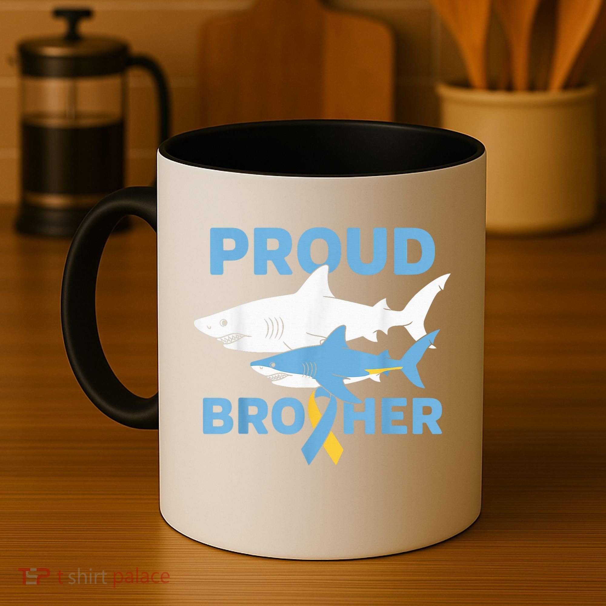 Proud Brother Autism Awareness Shark Support Ribbon Coffee Mug