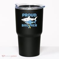 Proud Brother Autism Awareness Shark Support Ribbon Tumbler thumb 0