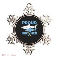 Proud Brother Autism Awareness Shark Support Ribbon Ornament thumb 0