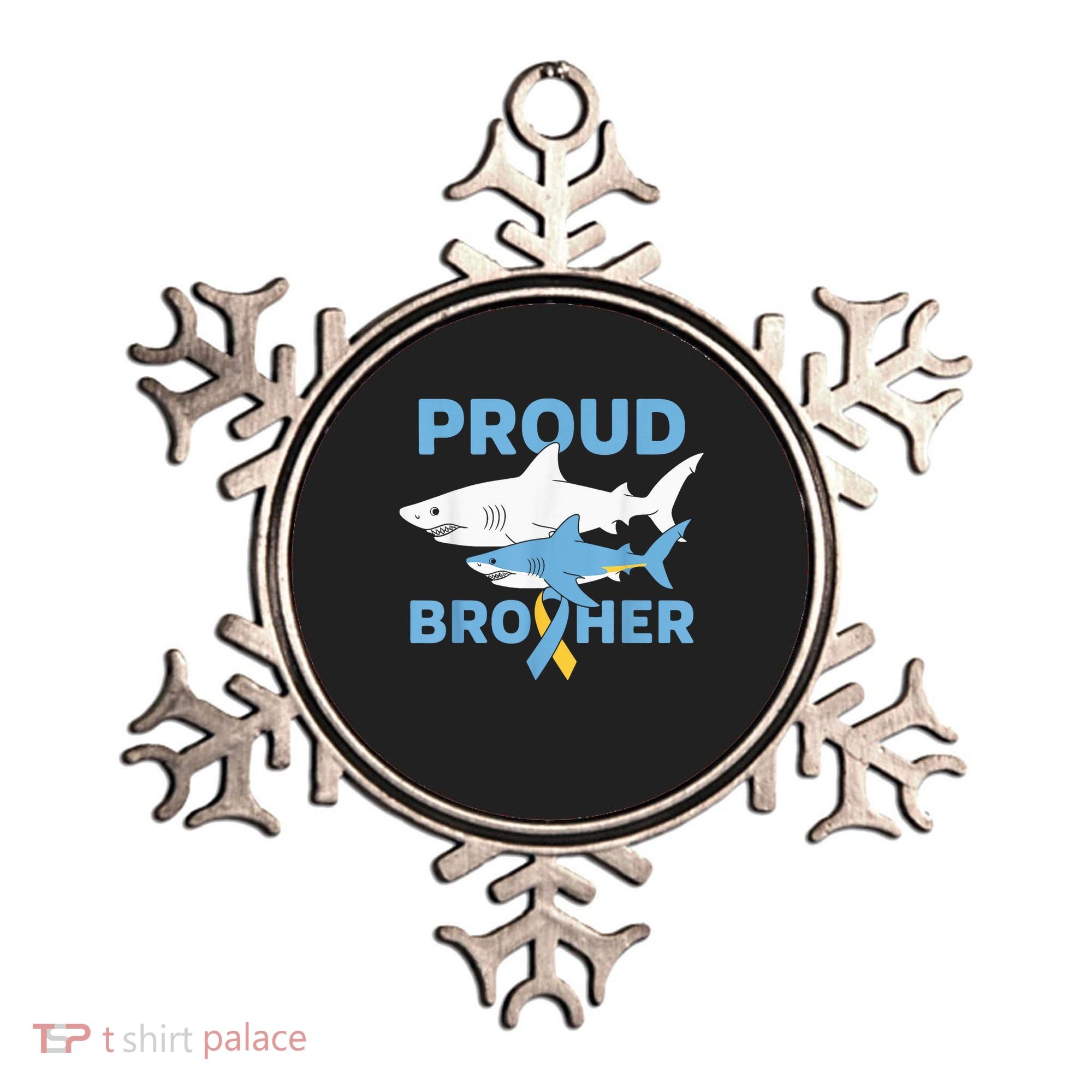 Proud Brother Autism Awareness Shark Support Ribbon Ornament