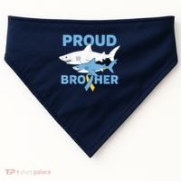 Proud Brother Autism Awareness Shark Support Ribbon USA-Made Doggie Bandana thumb 0