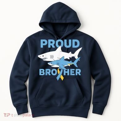 Proud Brother Autism Awareness Shark Support Ribbon Hoodie