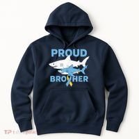 Proud Brother Autism Awareness Shark Support Ribbon Hoodie thumb 0