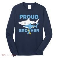Proud Brother Autism Awareness Shark Support Ribbon Long Sleeve Shirt thumb 0