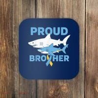 Proud Brother Autism Awareness Shark Support Ribbon Coaster thumb 0