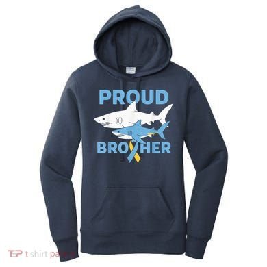 Proud Brother Autism Awareness Shark Support Ribbon Women's Hoodie