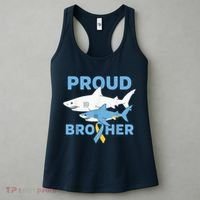 Proud Brother Autism Awareness Shark Support Ribbon Women's Tank Top thumb 3