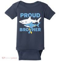 Proud Brother Autism Awareness Shark Support Ribbon Baby Bodysuit thumb 0
