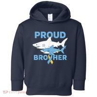 Proud Brother Autism Awareness Shark Support Ribbon Toddler Hoodie thumb 0