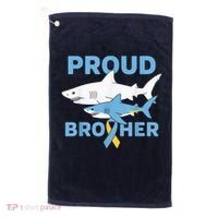 Proud Brother Autism Awareness Shark Support Ribbon Golf Towel thumb 0
