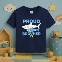 Proud Brother Autism Awareness Shark Support Ribbon Toddler T-Shirt thumb 3