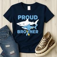 Proud Brother Autism Awareness Shark Support Ribbon Women's T-Shirt thumb 3