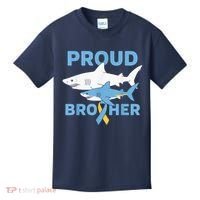 Proud Brother Autism Awareness Shark Support Ribbon Kids T-Shirt thumb 0