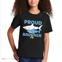 Proud Brother Autism Awareness Shark Support Ribbon Kids T-Shirt thumb 2