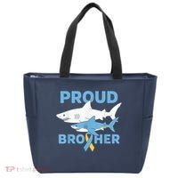 Proud Brother Autism Awareness Shark Support Ribbon Tote Bag thumb 0