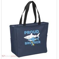 Proud Brother Autism Awareness Shark Support Ribbon Tote Bag thumb 2