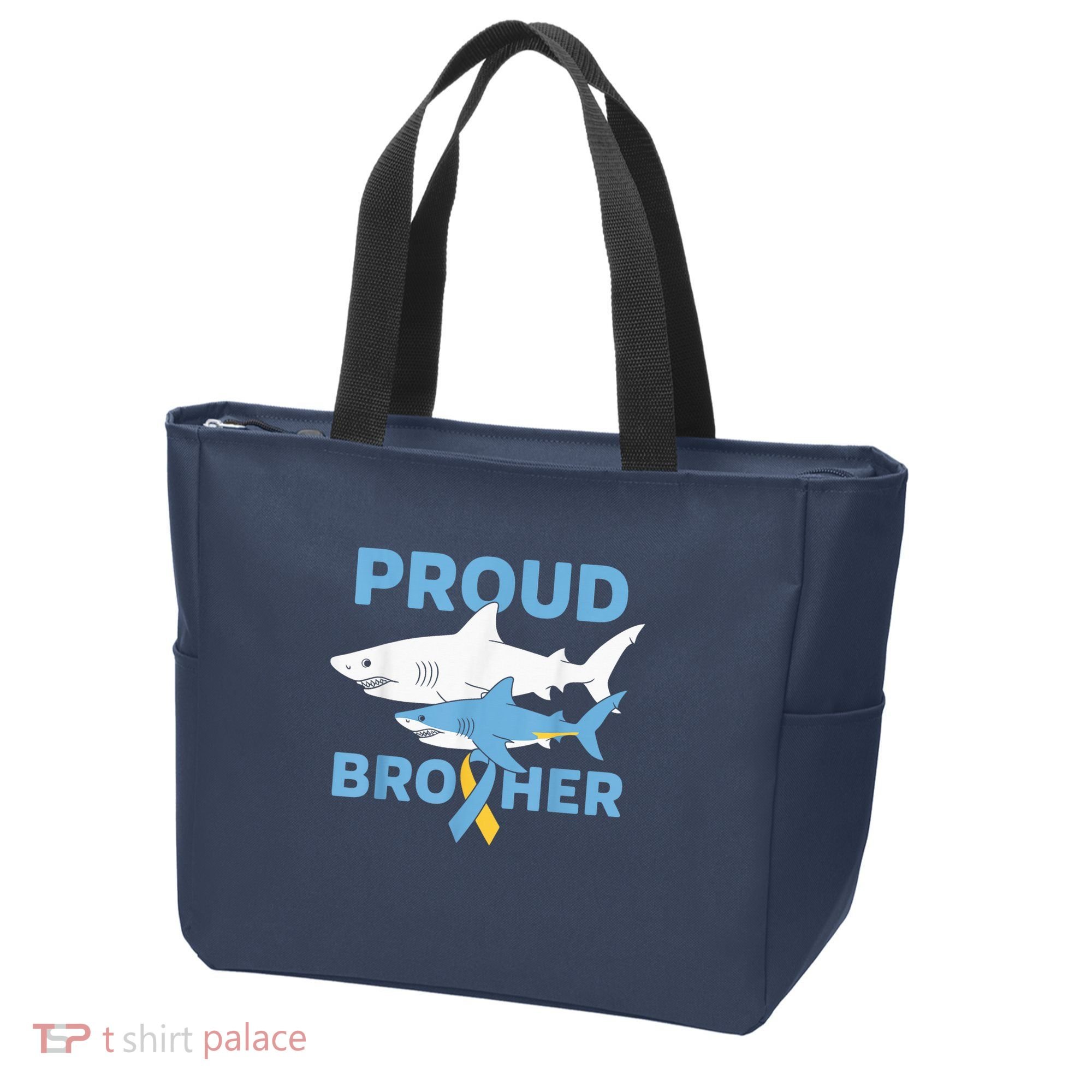 Proud Brother Autism Awareness Shark Support Ribbon Tote Bag