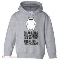 Polar Bears Are Awesome. IM Awesome IM A Polar Bear Toddler Hoodie thumb 0