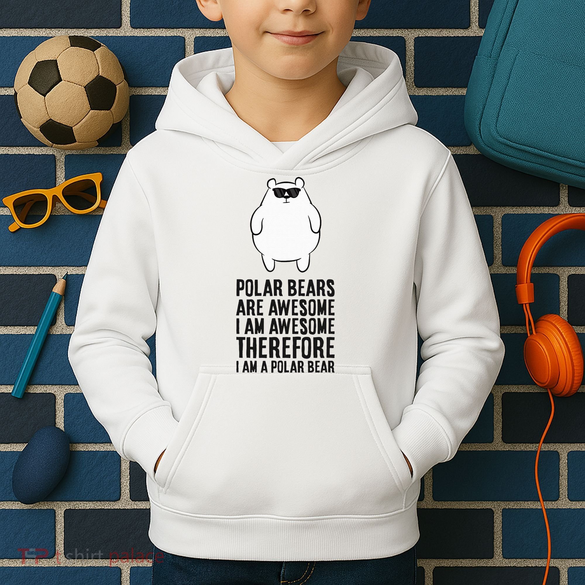 Polar Bears Are Awesome. IM Awesome IM A Polar Bear Kids Hoodie