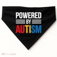 Powered By Autism For Autism Awareness Women Mom USA-Made Doggie Bandana thumb 0